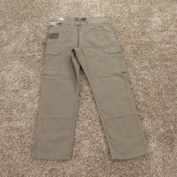 Wrangler Riggs Pants Men's 34x32 Tan Ranger Cargo Ripstop Relaxed Work Wear - Picture 1 of 12